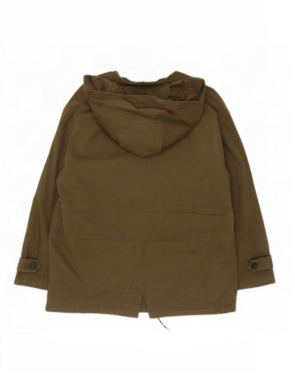 Giacca parka con cappuccio da donna Massimo Dutti UK 18 XL cotone kaki