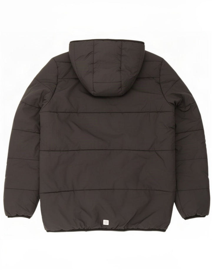 Giacca imbottita con cappuccio Adidas da ragazzo 15-16 anni in poliestere nero