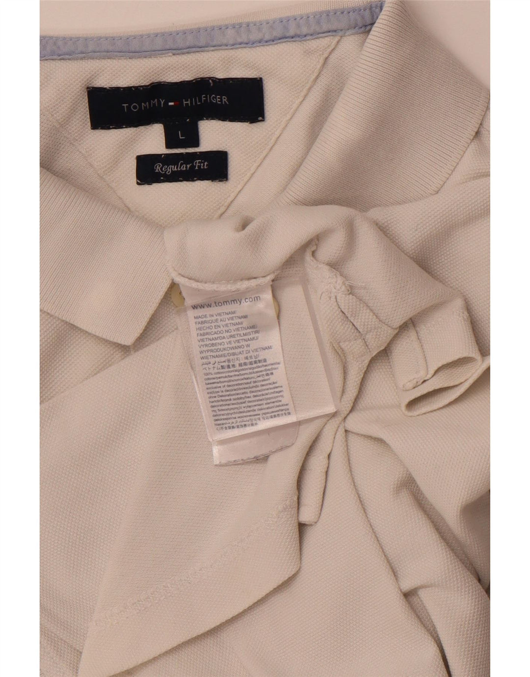 TOMMY HILFIGER Polo da uomo vestibilità regolare grande cotone bianco