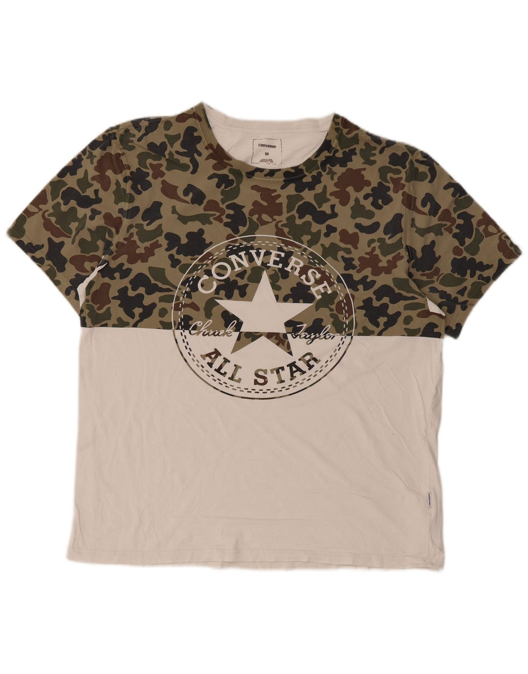 T-shirt grafica Converse da uomo Chuck Taylor Top in cotone bianco medio
