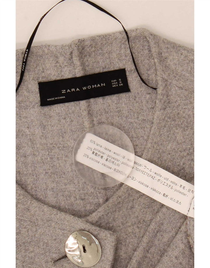 Soprabito oversize con maniche a 3/4 da donna Zara UK 10 piccolo in lana grigia
