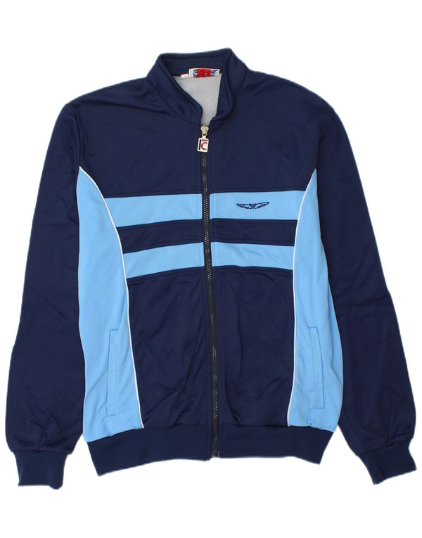 CAMPAGNOLO Mens Tracksuit Top Jacket IT 48 Medium Navy Blue Colourblock