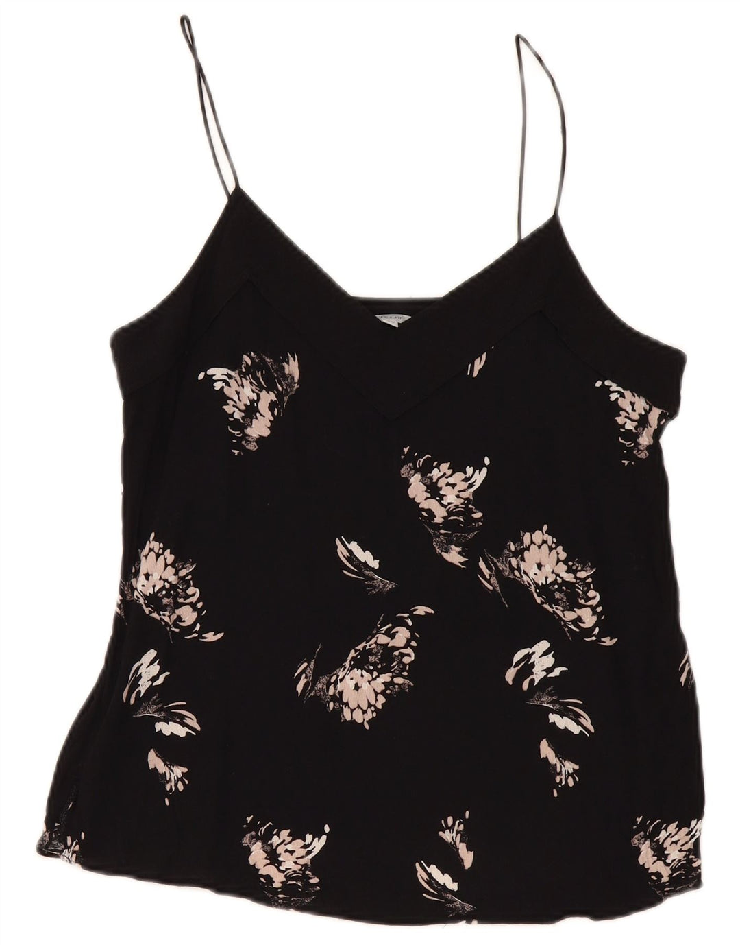 Jigsaw Womens Abstract Pattern Cami Top UK 12 Medium Black Viscosa
