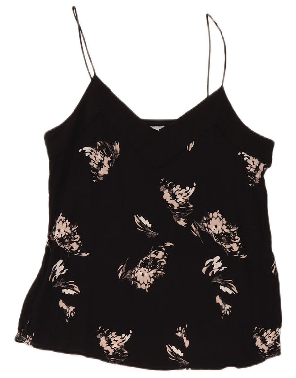Jigsaw Womens Abstract Pattern Cami Top UK 12 Medium Black Viscosa
