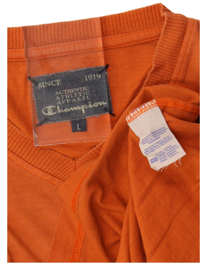 T-shirt da uomo Champion Top Large in cotone arancione