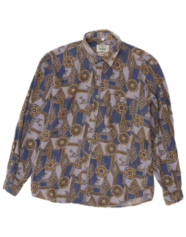 Vintage Boys Shirt 12-13 Years XL Blue Geometric