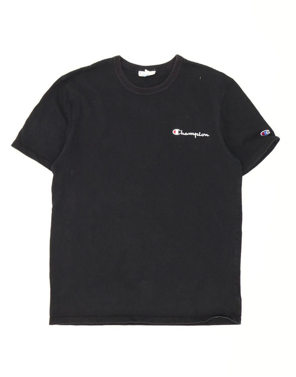 T-shirt da uomo Champion Top in cotone nero medio