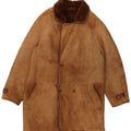Giacca in shearling doppiopetto da uomo VINTAGE UK 36 Piccolo shearling marrone