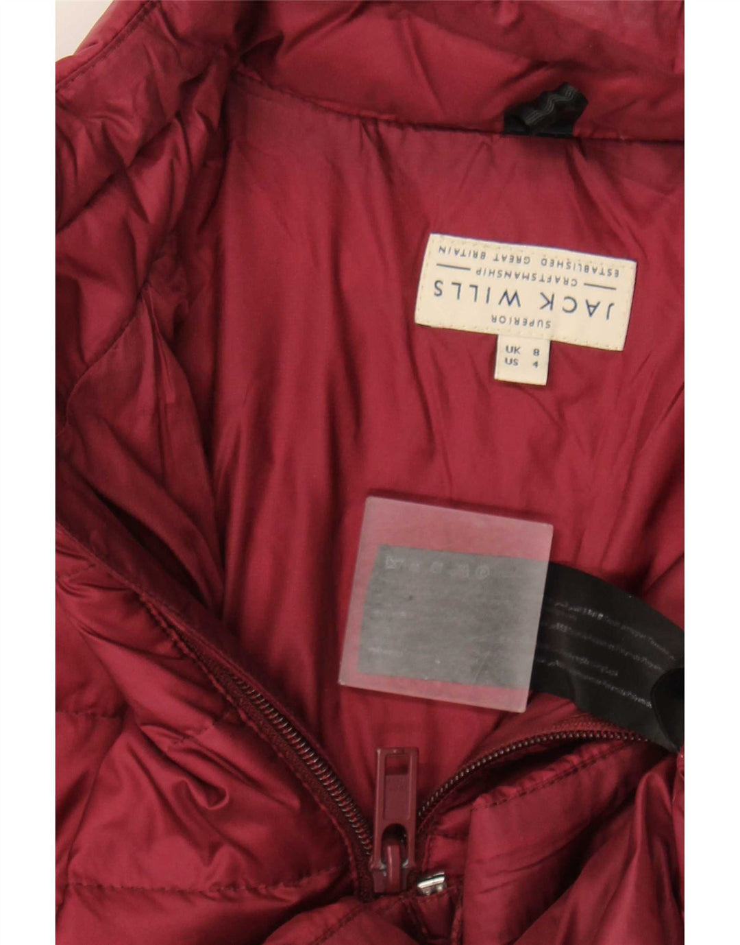Giacca imbottita da donna Jack Wills UK 8 piccola bordeaux Poliammide