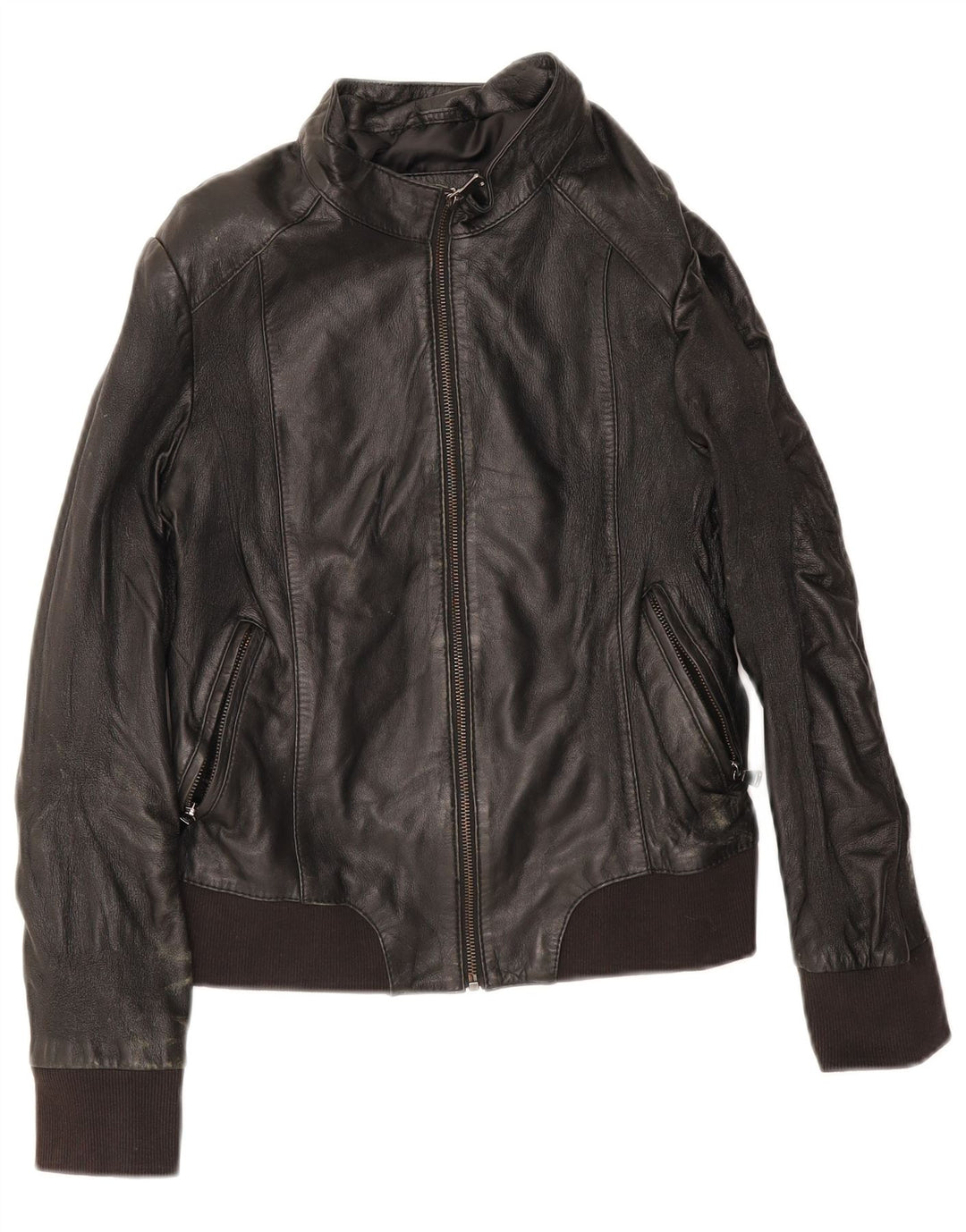 Giubbotto Bomber In Pelle Donna Conbipel IT 44 Medio Pelle Nera