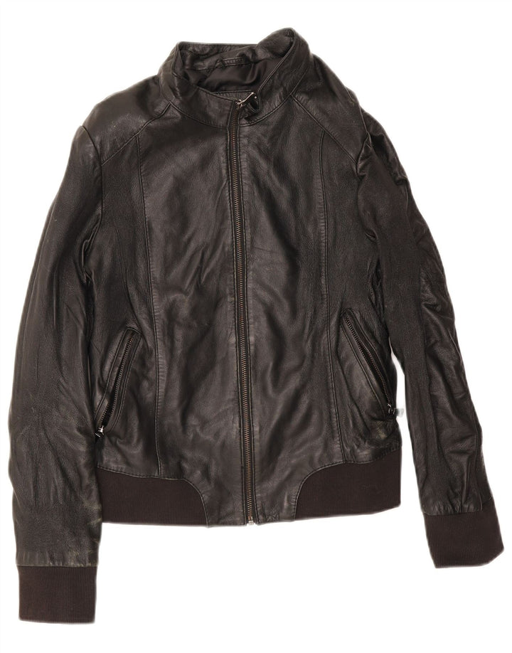 Giubbotto Bomber In Pelle Donna Conbipel IT 44 Medio Pelle Nera