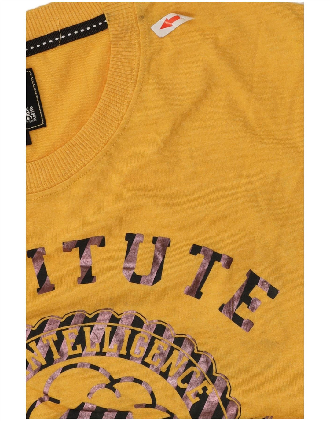 Jack & Jones Top grafico da uomo a maniche lunghe in cotone giallo medio