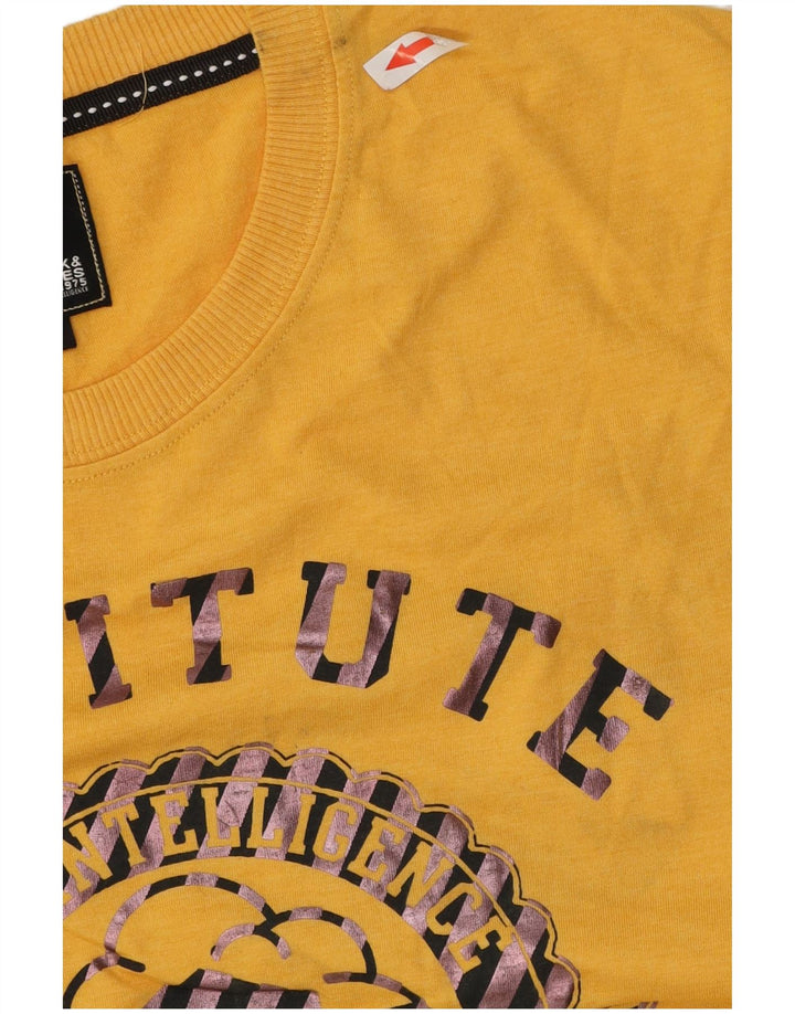 Jack & Jones Top grafico da uomo a maniche lunghe in cotone giallo medio