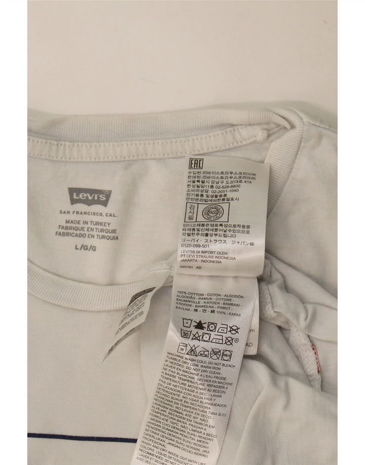 LEVI'S Mens Graphic T-Shirt Top Large White Cotton