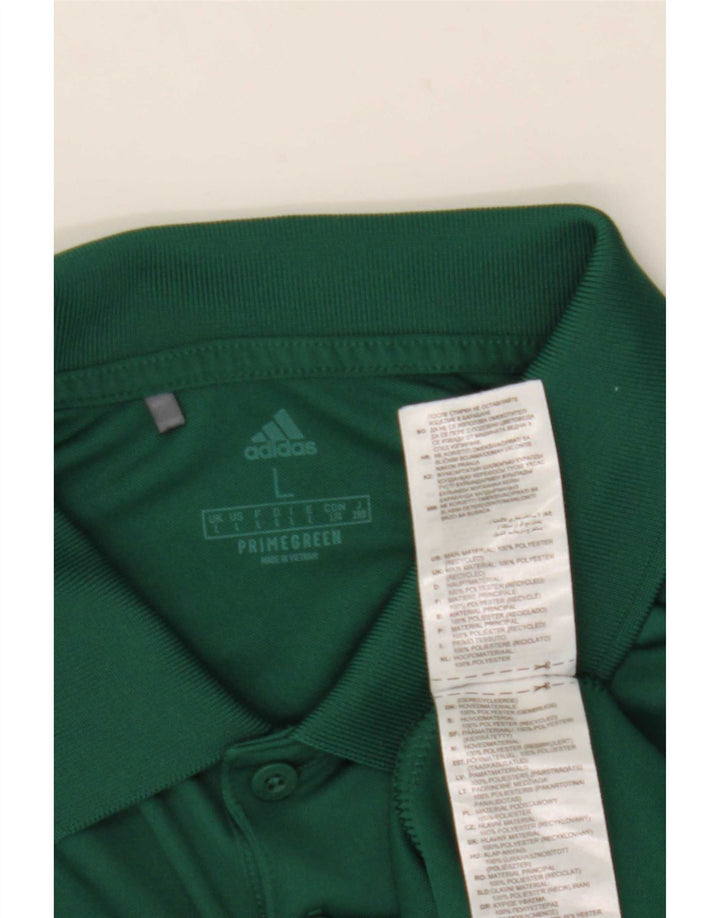 Polo Adidas da uomo grande in poliestere verde