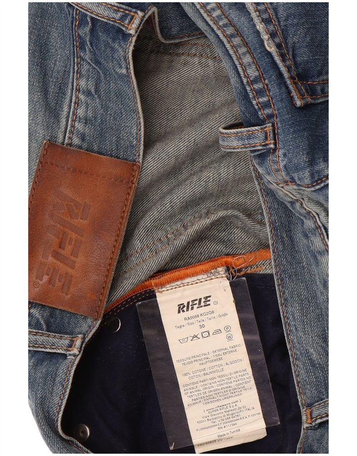 Jeans dritti da uomo Rifle W30 L31 in cotone blu
