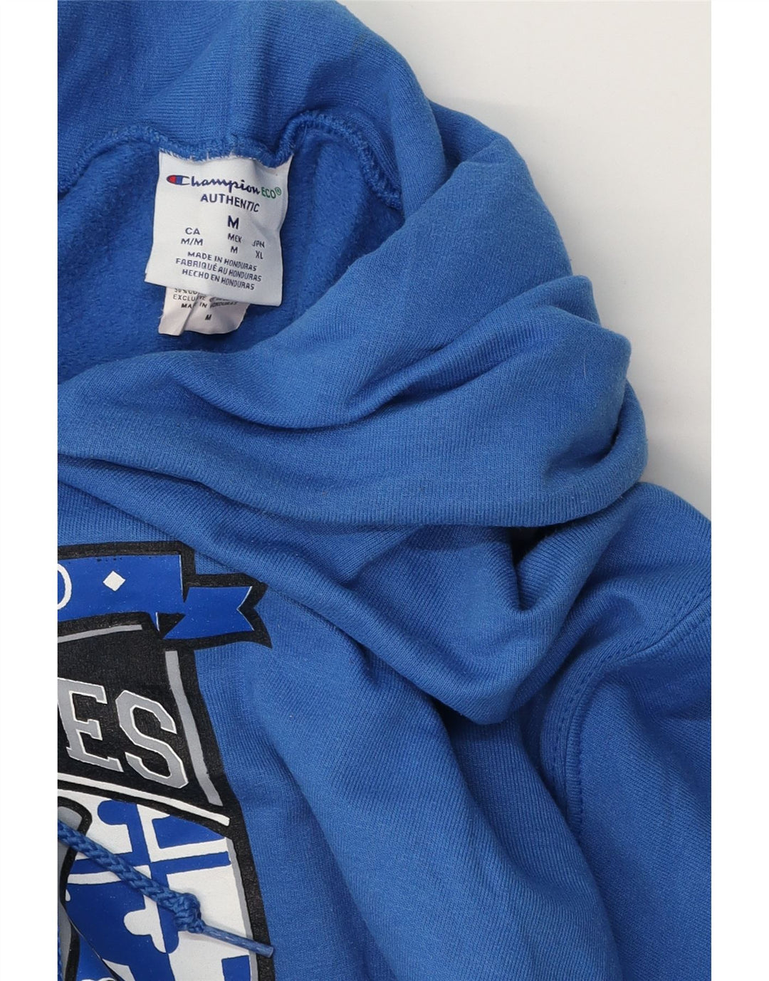 Felpa con cappuccio grafica Champion Huskies da uomo in cotone blu medio