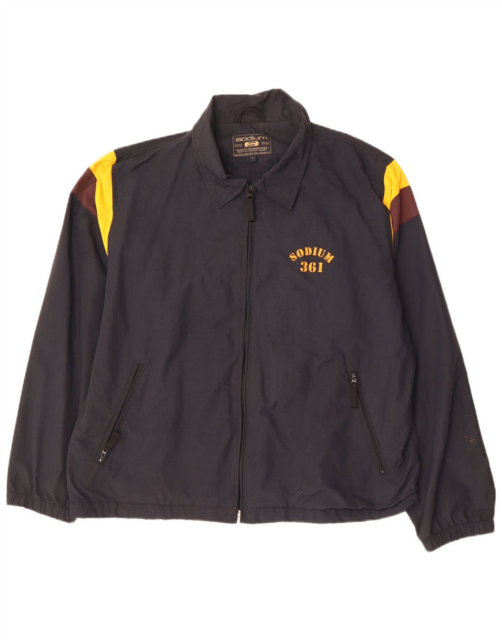 Giacca da tuta grafica da uomo VINTAGE grande color block blu navy