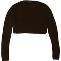 Topshop Top corto da donna a maniche lunghe UK 12 viscosa kaki media