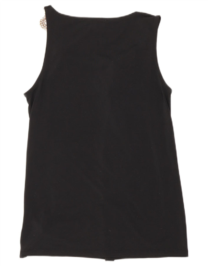 Top camicetta senza maniche da donna Michael Kors UK 10 piccolo poliestere nero