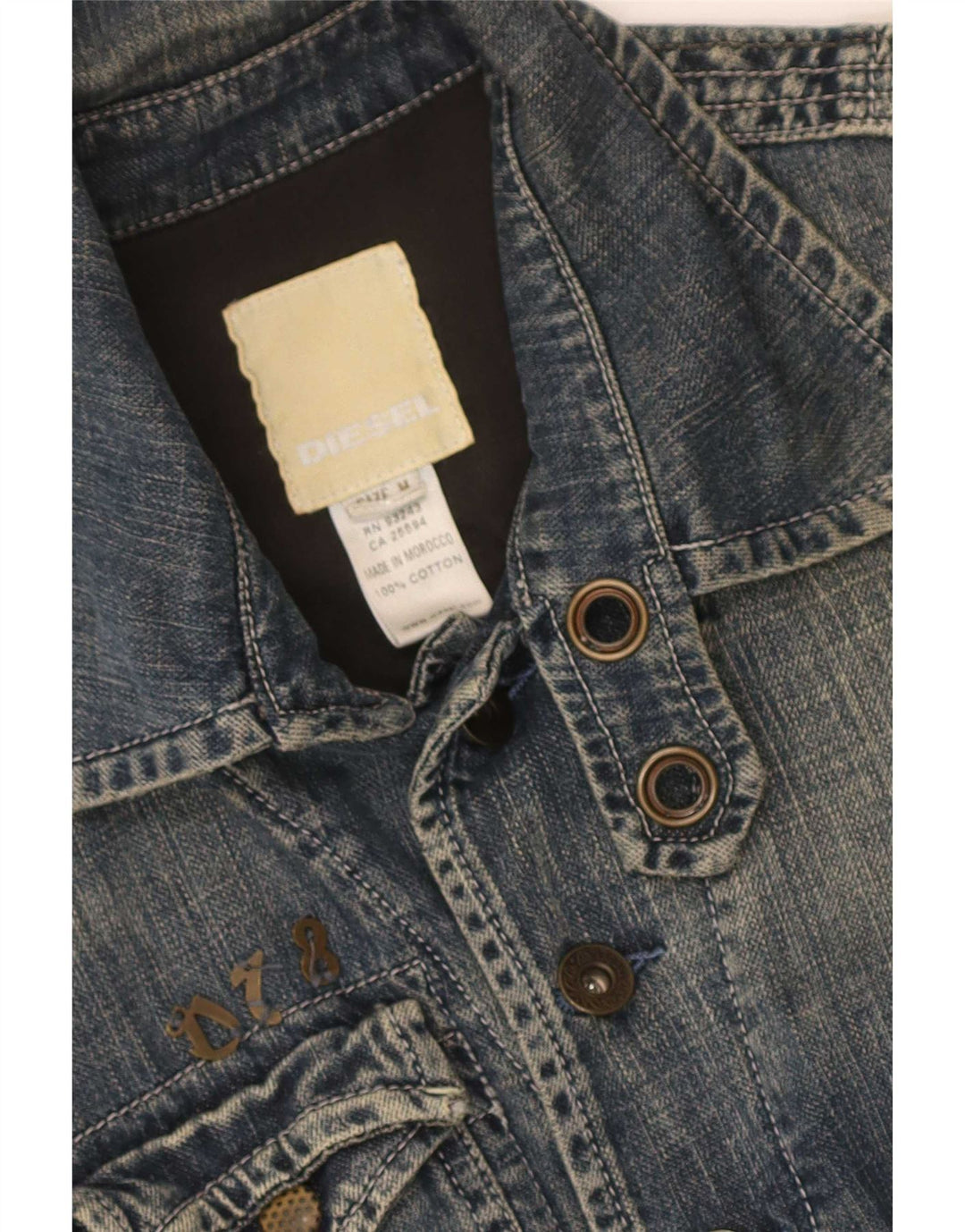 Giacca in denim da donna Diesel UK 12 cotone blu medio