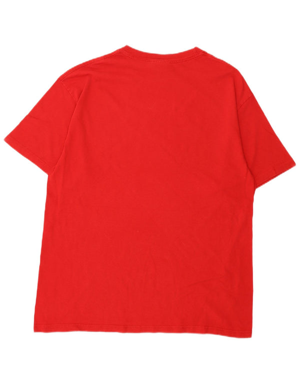 T-shirt grafica da uomo Adidas Top in cotone rosso medio