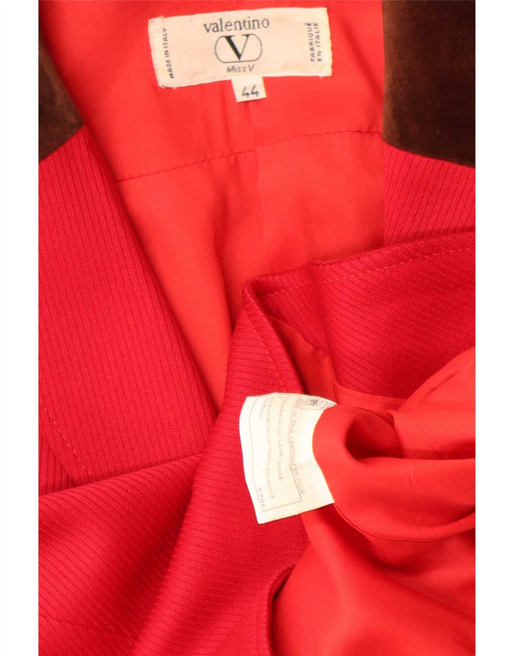 Valentino Giacca blazer a 2 bottoni da donna EU 44 XL Lana color block rossa