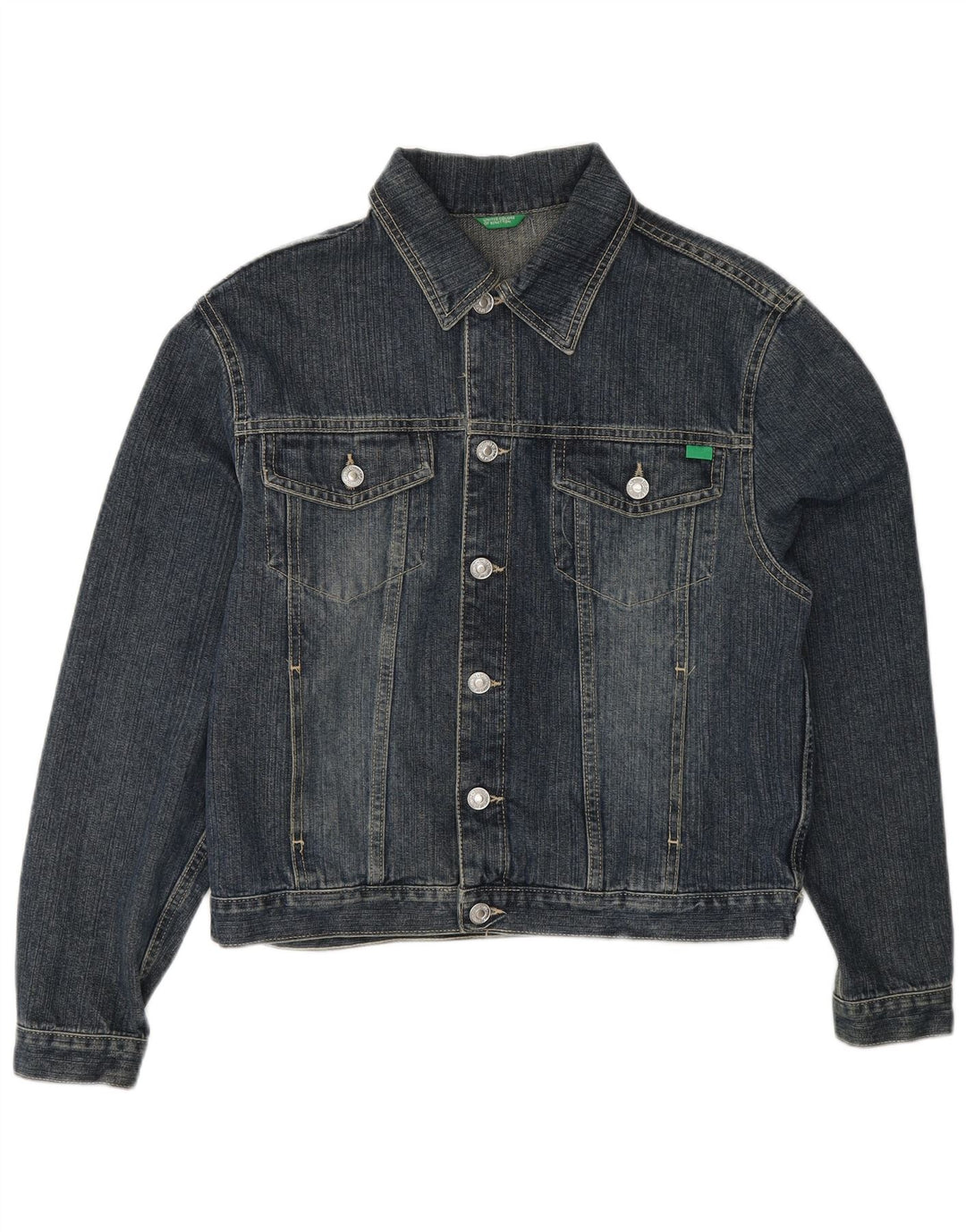 Giacca di jeans da donna BENETTON UK 18 XL cotone blu