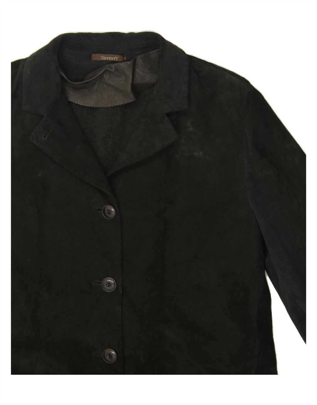 SEVENTY Womens Suede Overcoat UK 12 Medium Black Leather Vintage Seventy and Second-Hand Seventy from Messina Hembry 