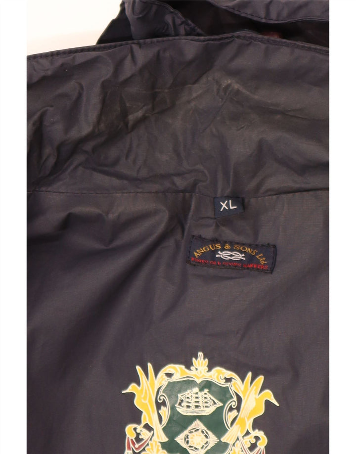 Giacca antipioggia con cappuccio da uomo VINTAGE UK 42 XL Blu Navy