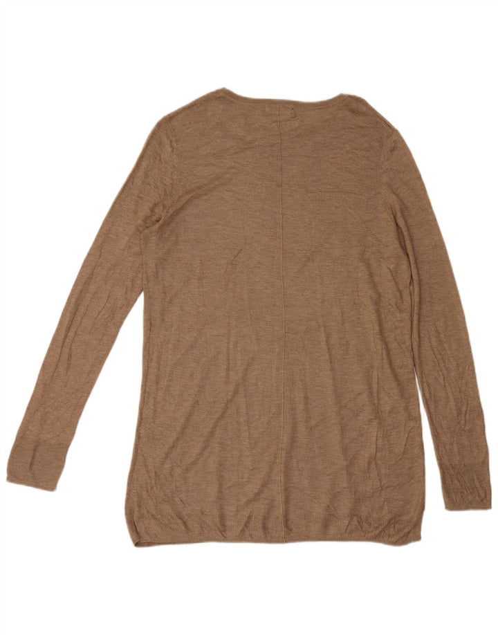 Top Zara da donna a maniche lunghe a maniche lunghe UK 14 Viscosa marrone medio
