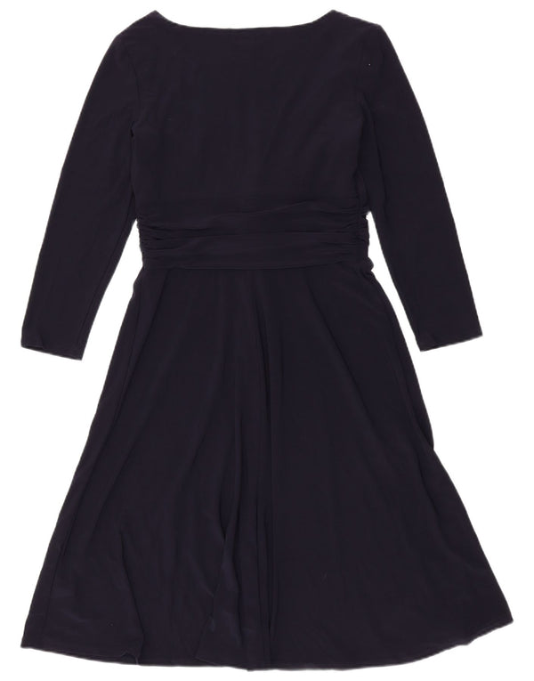 Chaps Abito da donna a trapezio con maniche a 3/4 UK 12 Poliestere medio blu navy