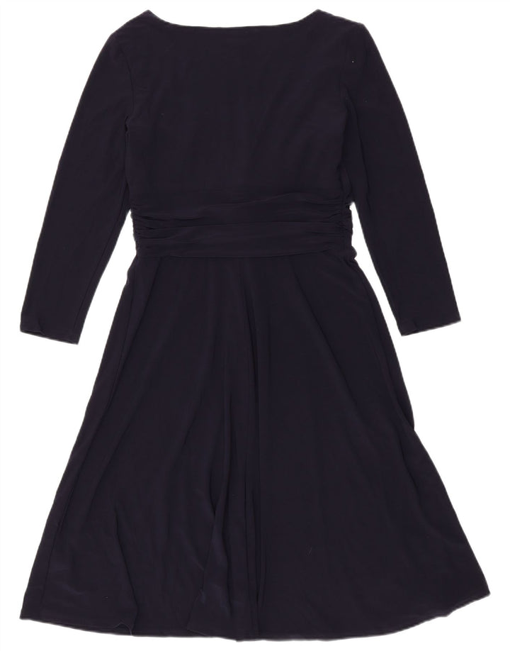 Chaps Abito da donna a trapezio con maniche a 3/4 UK 12 Poliestere medio blu navy