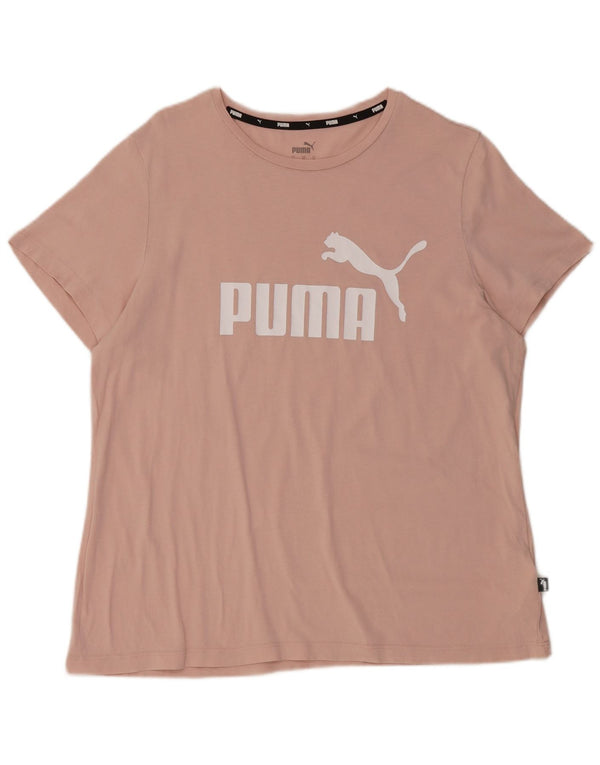 T-shirt grafica da donna Puma UK 18 XL cotone rosa