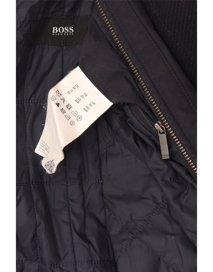Cappotto da uomo Hugo Boss EU 50 grande lana blu navy