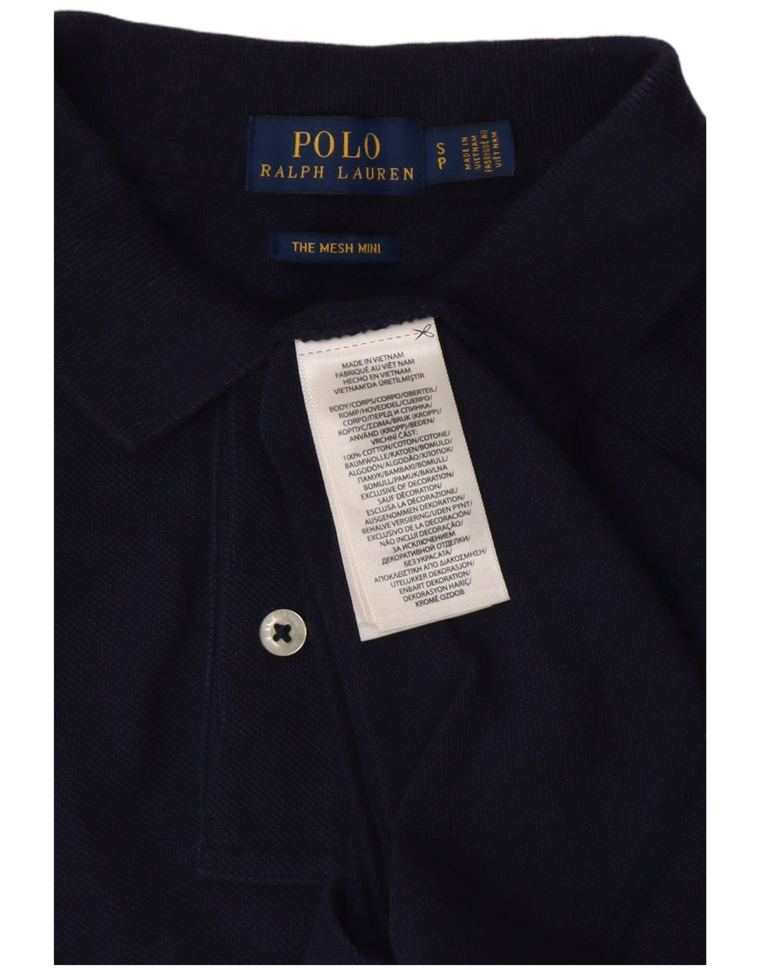 POLO RALPH LAUREN Abito polo da donna UK 10 Piccolo cotone blu navy