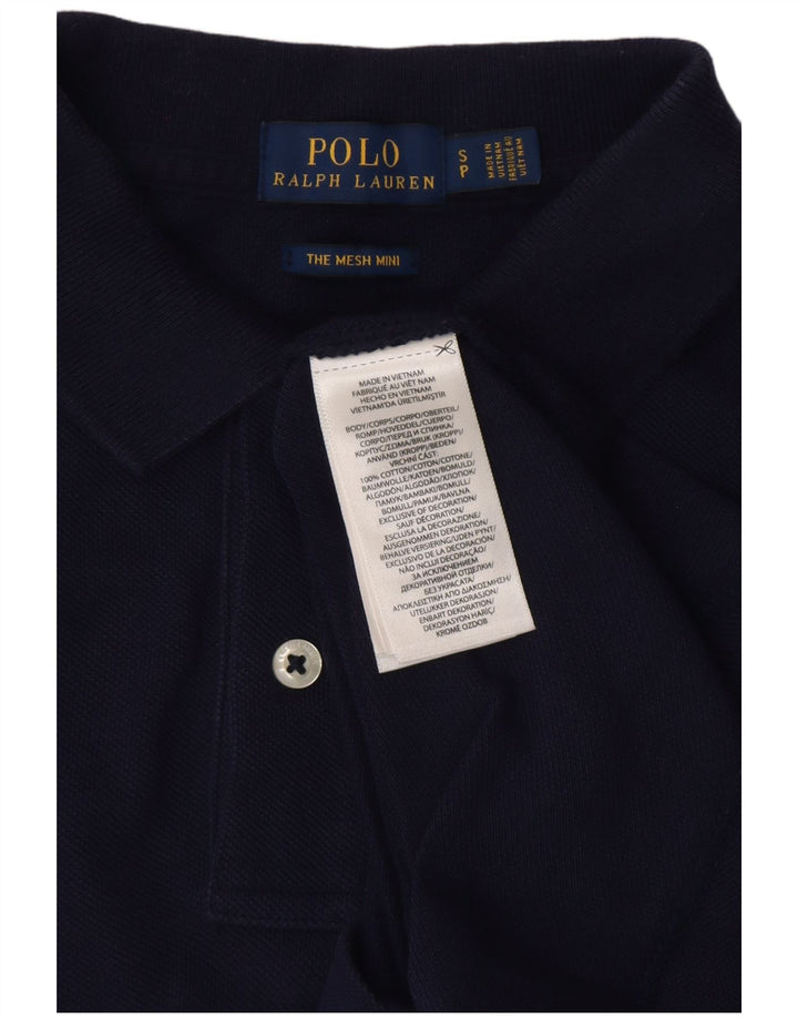 POLO RALPH LAUREN Abito polo da donna UK 10 Piccolo cotone blu navy
