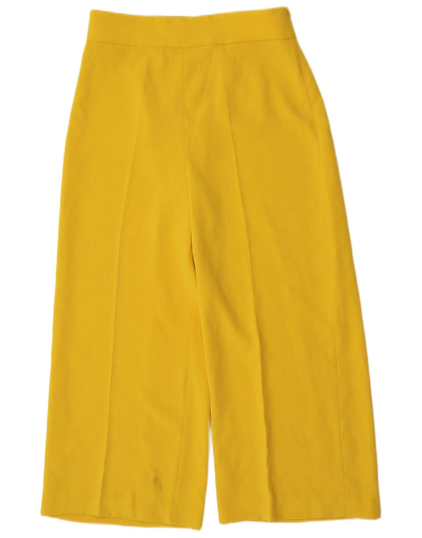Pantaloni corti a gamba larga a vita alta da donna Zara Large W32 L25 gialli