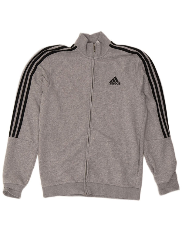 Giacca da tuta da uomo Adidas UK 38/40 Cotone chiazzato grigio medio