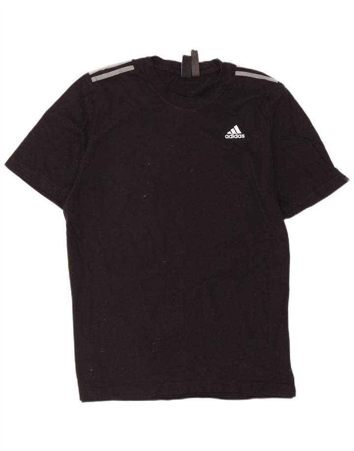 T-shirt Adidas da uomo Top media in cotone nero