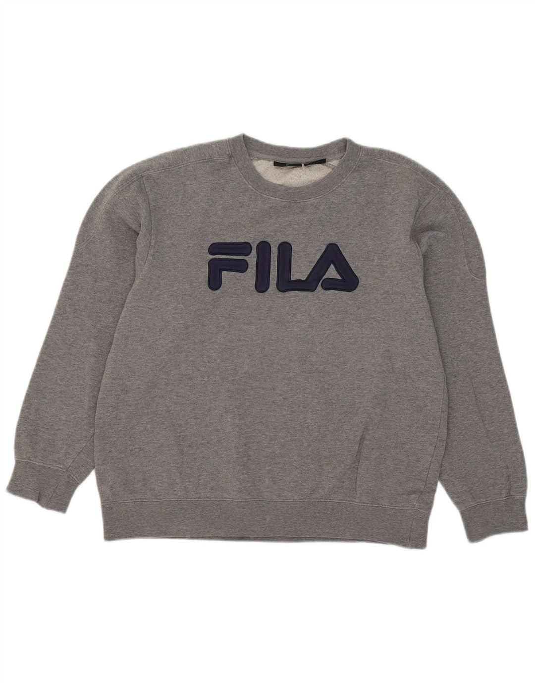 Felpa grafica da uomo Fila Maglione grande cotone grigio