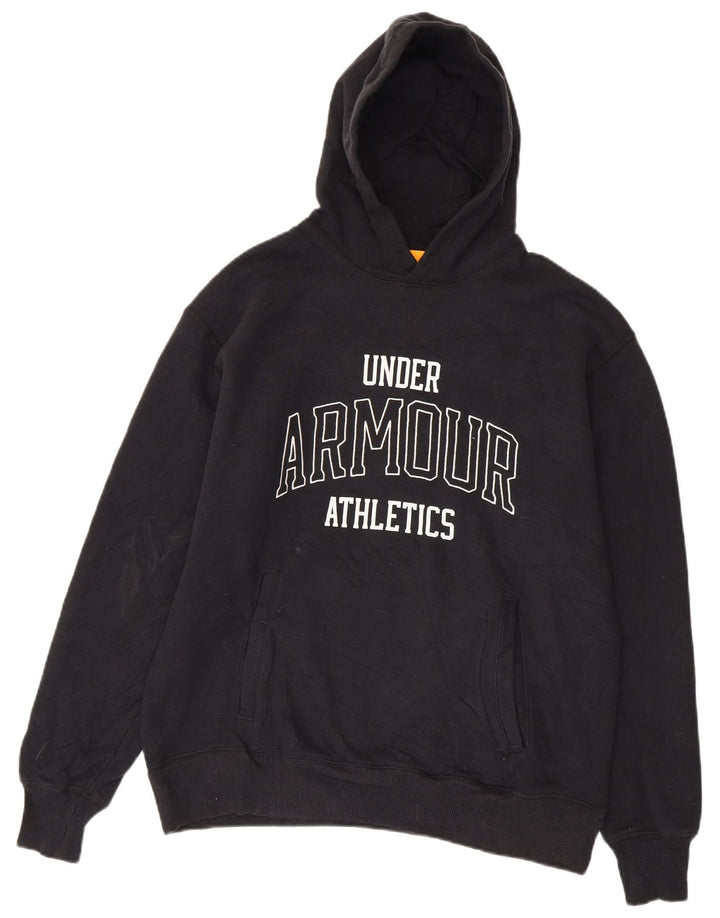 Felpa con cappuccio grafica da uomo Under Armour, cotone nero medio
