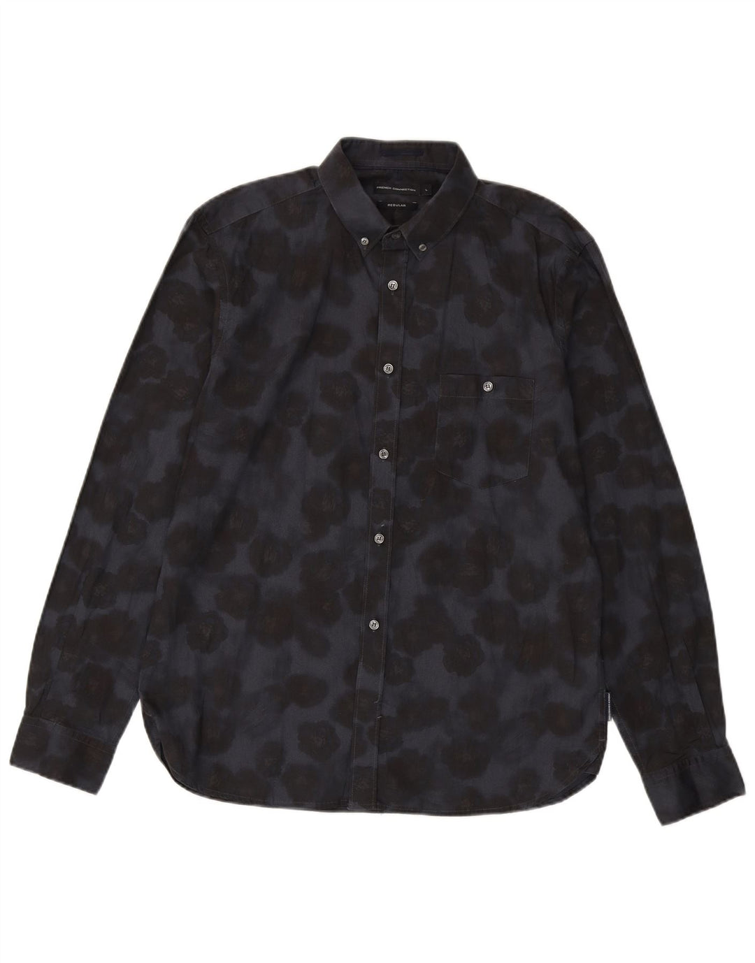 Camicia da uomo dalla vestibilità regolare di French Connection, grande cotone floreale blu navy