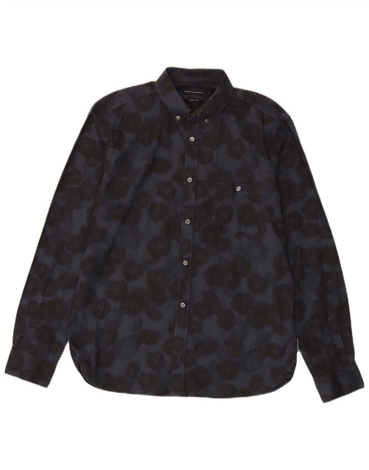 Camicia da uomo dalla vestibilità regolare di French Connection, grande cotone floreale blu navy
