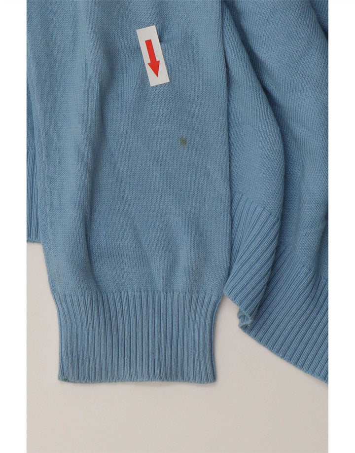 Maglione da donna con scollo a V Zara UK 12 Cotone blu medio