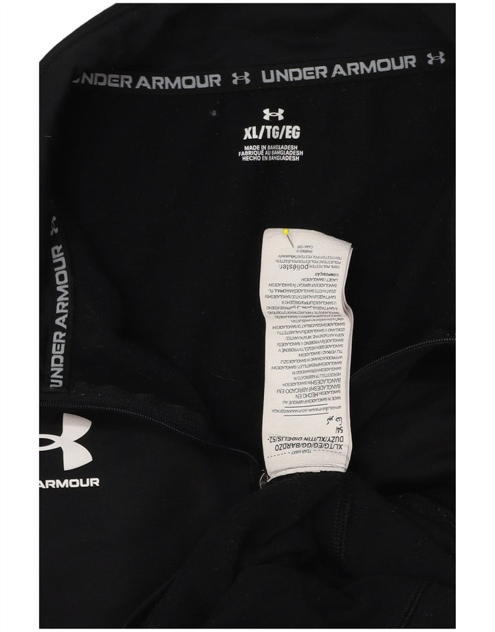 Maglia da ginnastica Under Armour da uomo con zip e collo XL in poliestere nero