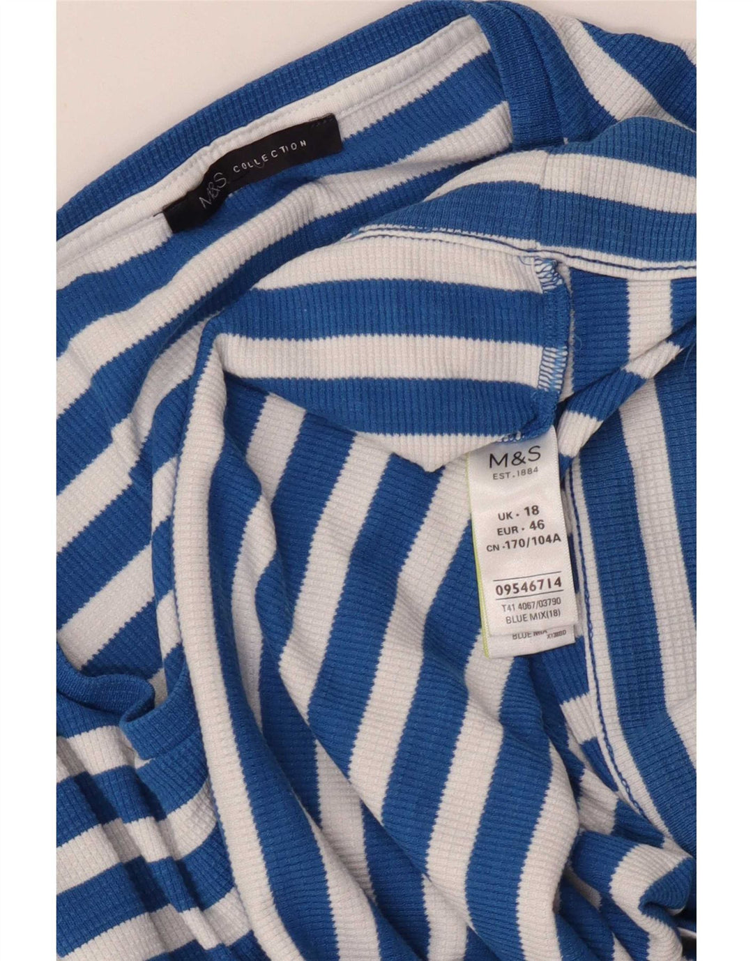 Camicetta da donna Marks & Spencer Top UK 18 XL Poliestere a righe blu