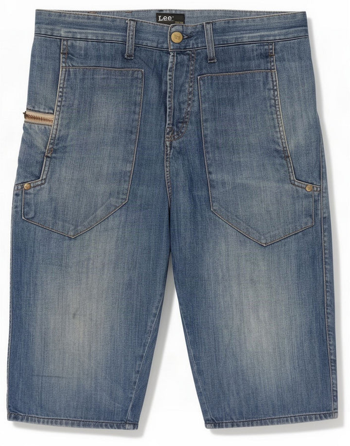 Lee Pantaloncini di jeans da uomo piccoli W29 Blu Cotone