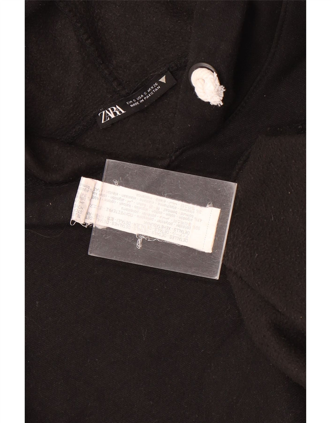 Maglione con cappuccio e vestibilità ampia da uomo Zara piccolo in poliestere nero