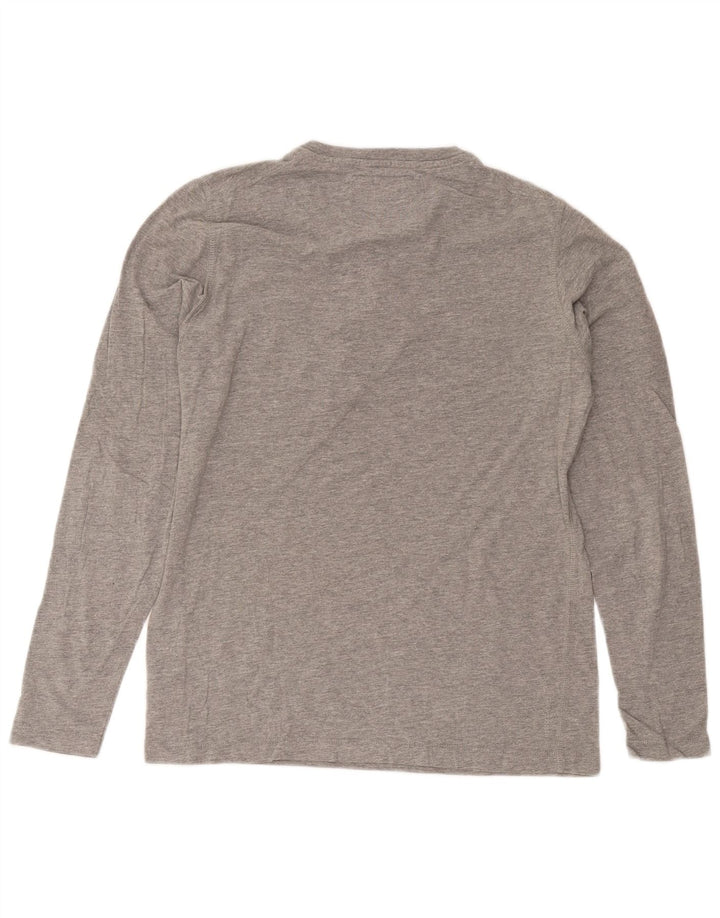 Jack & Jones Top da uomo a maniche lunghe in cotone chiazzato grigio grande